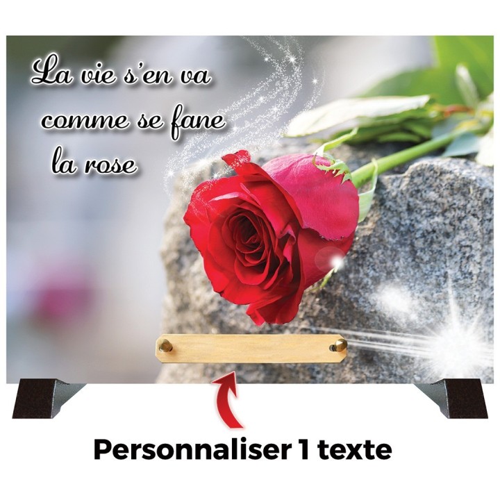 Plaque funéraire Rose personnalisable | Artis