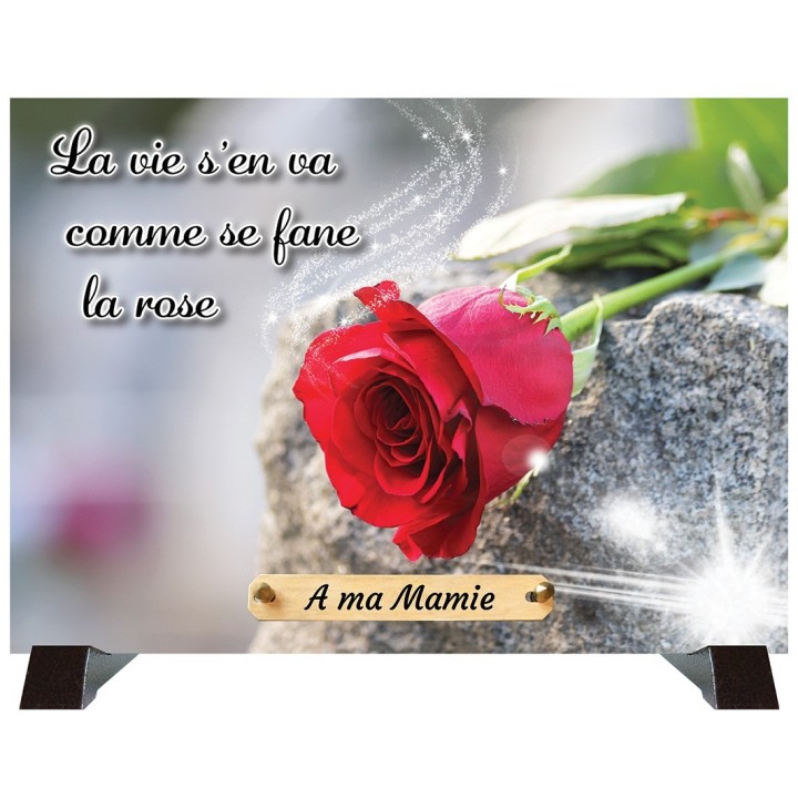 Plaque funéraire Rose personnalisable | Artis