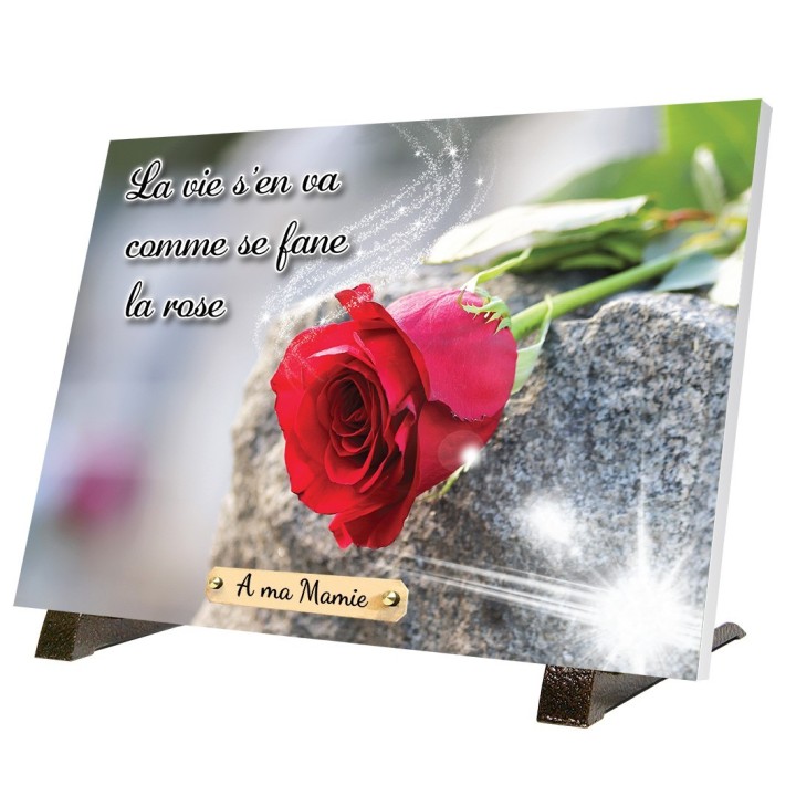 Plaque funéraire Rose personnalisable | Artis