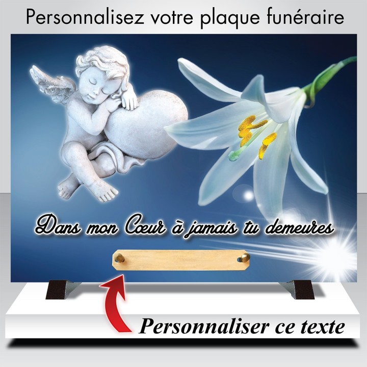 Plaque funéraire Ange et fleur | Artis
