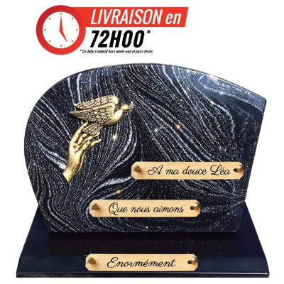 Plaque funéraire Pailletée argent 260S PAR | Artis