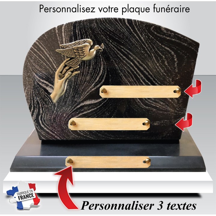 Plaque funéraire Pailletée argent 260S PAR | Artis