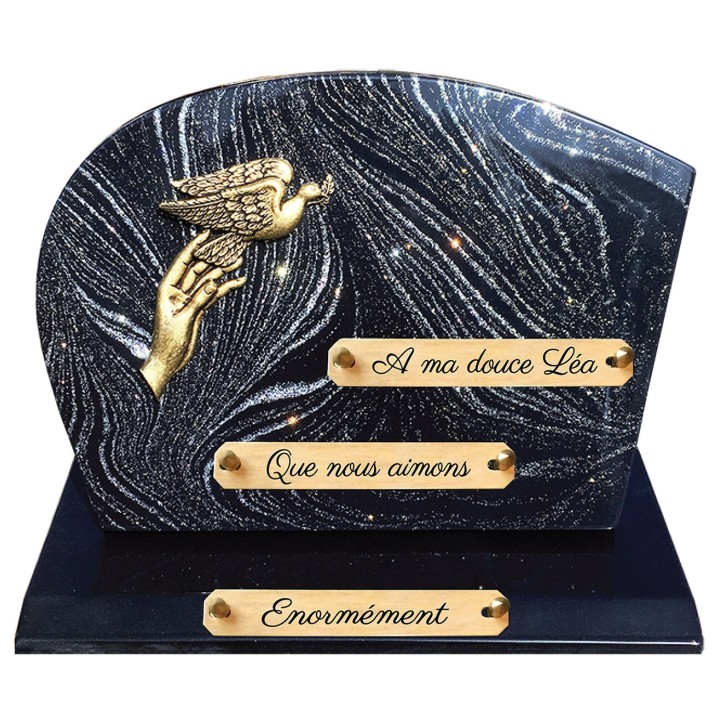 Plaque funéraire Pailletée argent 260S PAR | Artis
