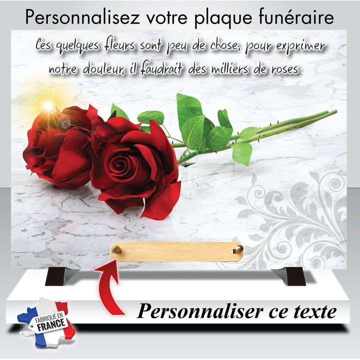 Plaque funéraire Deux Roses | Artis