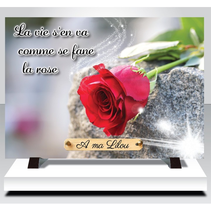 Plaque funéraire Roses personnalisable | Artis