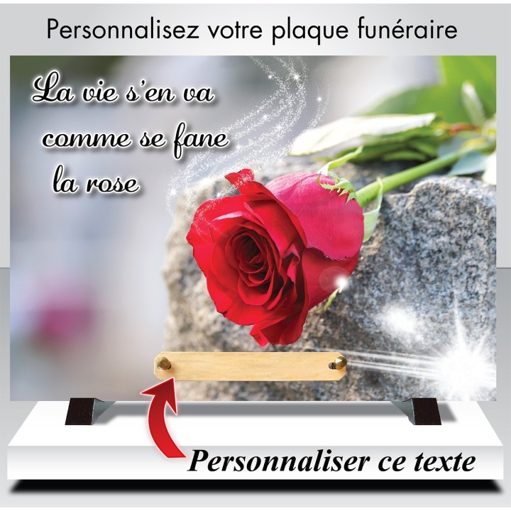 Plaque funéraire Roses personnalisable | Artis