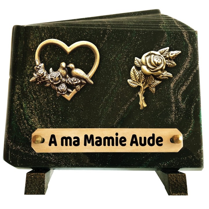 Plaque funéraire Petit livre 20 × 19 cm | Artis