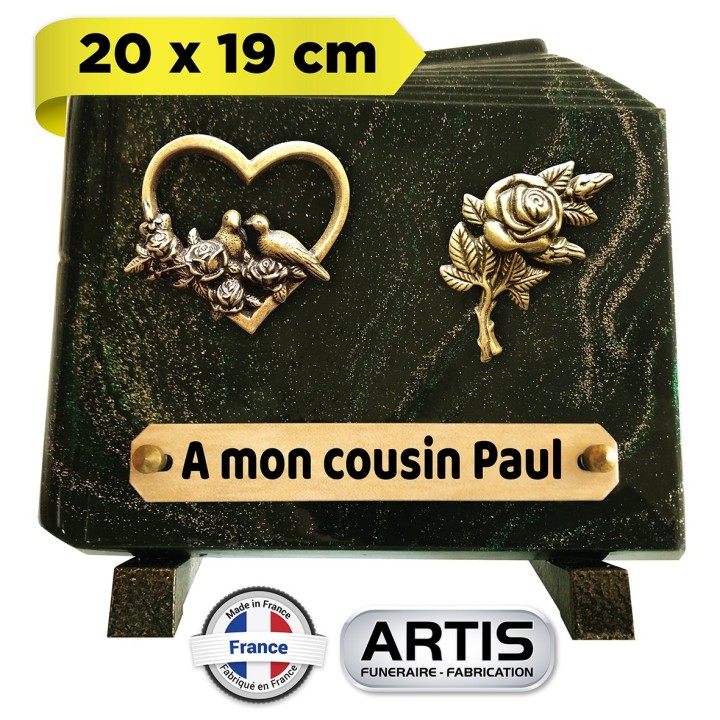 Plaque funéraire Petit livre 20 × 19 cm | Artis