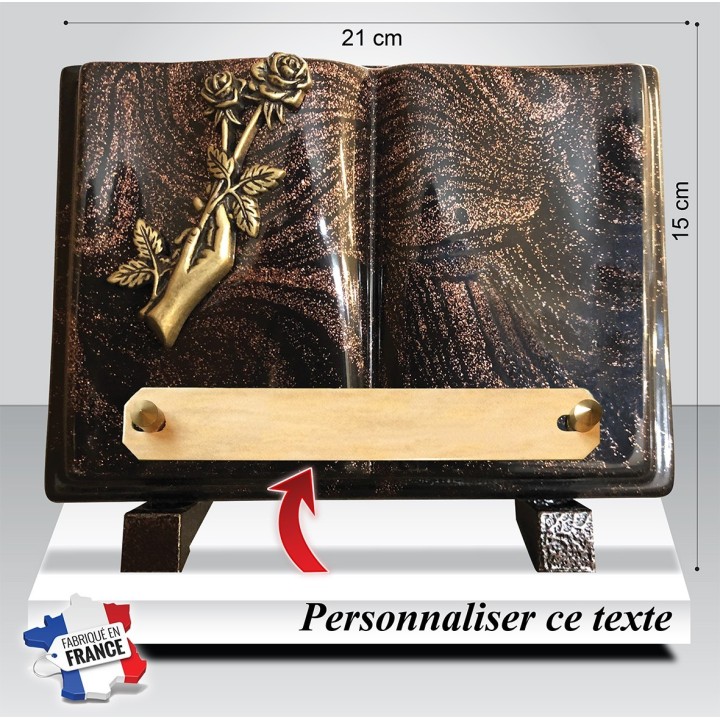 Plaque funéraire Petit livre 21 × 15 cm | Artis