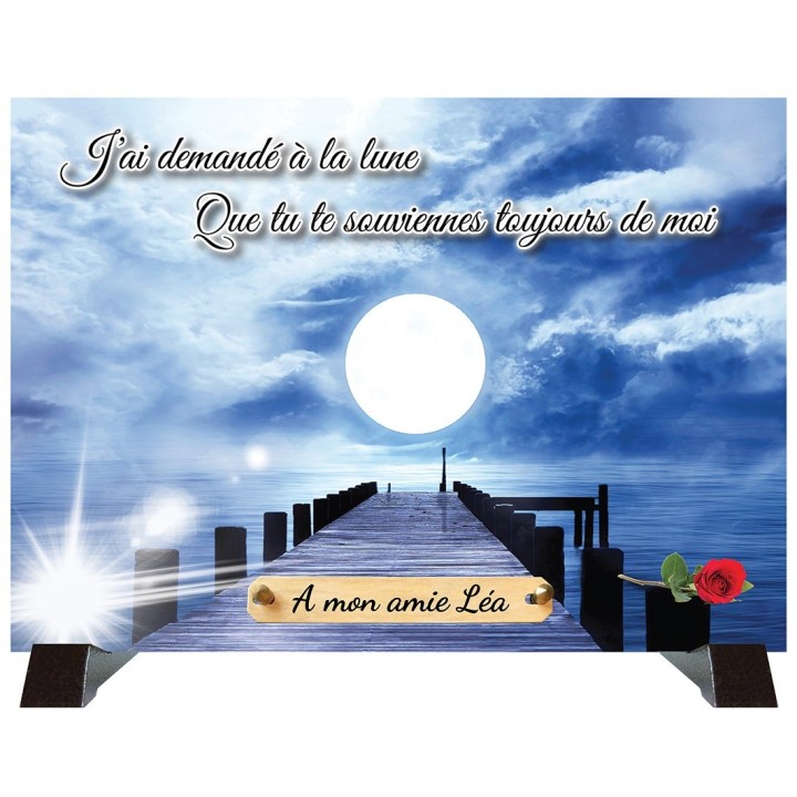 Plaque funéraire Lune et Ponton | Artis