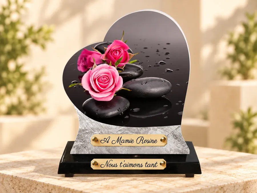 Plaques funéraires en forme de cœur